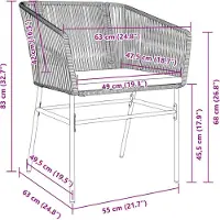 vidaXL Tuinstoelen 2 st met kussens poly rattan bruin