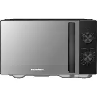 Heinner Vrijstaand Magnetron – 25 L – 800 W – 5 Vermogensstanden – Mechanische Bediening – Spiegelglazen Deur – 35 Min Timer – Ontdooifunctie – Geluidssignaal – Zwart – 5 Jaar Garantie