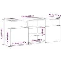 vidaXL TV-kast met LED-verlichting, look van gerecycled hout, 120x30x50 cm