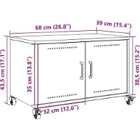 vidaXL TV-kast, antraciet, 68x39x43,5 cm, staal