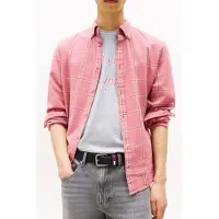 Tommy Hilfiger Tjm Essential Twill Shirt Tahiti Berry Check Maat: M | Casual Overhemden Outlet | Heren | Roze