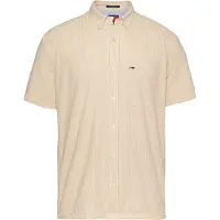 Tommy Hilfiger Tjm Reg Seersucker Shirt Relic Tan Stripes Maat: M | Casual Overhemden Outlet | Heren | Beige