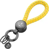 Skipper Merkloos Sleutelhanger met Karabijn & Dubbele Ring, Imitatieleer