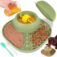 Famanu – Speelbal met likmat voor honden met slowfeeder reliëf voor langzamer eten