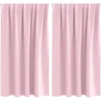 vidaXL Blackout Gordijnen met Ringen 2 st Babyroze 140 x 140 cm