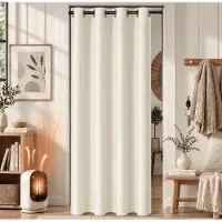Lapamax Fluwelen gordijinen Kant-en-Klaar met Ringen - Zacht Deurgordijn Verduisterende 50%-70% - Privacy Scheidingsgordijn voor Woonkamer, Trapgat en Doorgang - Wit - 107 x 203 cm (B x H) - 1 Stuk