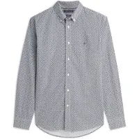 Tommy Hilfiger Flex Poplin Small Pr Pitch Blue Size: M | Casual Shirts Outlet | Heren | Blauw