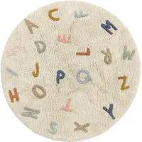 Mats & Joy rond ABC vloerkleed - 100% katoen - Ø 110 cm