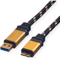 Roline USB Micro naar USB-A kabel - USB3.0 - tot 2A / zwart - 2 meter