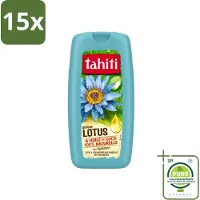 Tahiti 15 x - Douchegel - Lotus & Kokosolie - Hydraterend - 250 ml - Grootverpakking - Vaatwasstrips - Douchegel - Kokosolie - Lotus - Hydraterende Douchegel - Huid Verzorging
