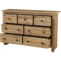 OKWISH Dressoirs - Kast Met 7 Laden - Ruime Esszimmerschrank Voor Keuken En Woonkamer - 152×40×89 cm - Spaanplaat - Houtkleur
