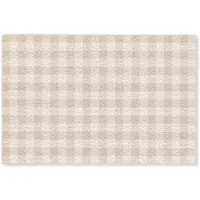 MuchoWow Deurmat 60x40 cm - Droogloopmat Plaid - Patroon - Vierkant - Beige - Mat voor binnen - Schoonloopmat - Deurmatten met print - Inloopmat