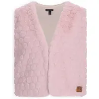Nono rechtvallend gilet - roze Meisjes Imitatiebont V-hals Effen - maat 134/140