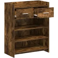 vidaXL Schoenenkast 73,5 x 36 x 92 cm Bewerkt hout Gerookt eiken
