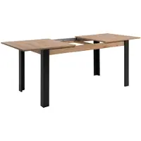 CALICOSY - Uitschuifbare eettafel van 150 tot 200 cm, decor artisan eik en zwart – TOLOSA