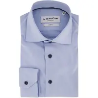 Ledub Modern Fit overhemden lichtblauw stretch