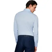 Desoto Overhemd lange mouw slim fit lichtblauw effen katoen