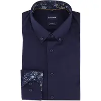 Olymp Overhemd Luxor Modern Fit donkerblauw strijkvrij