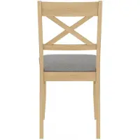 FurniTex K36-FX - Eetkamerstoel - Natuurlijk eikenhout - Grijze bekleding