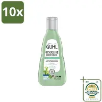 Guhl 10 x - Shampoo - Gevoelige Hoofdhuid - 250 ml - Wasstrips - Gevoelige Hoofdhuid Shampoo - Kalmerende Shampoo - Hoofdhuid Verzorging - Droge Hoofdhuid - Jeuk Beheersen