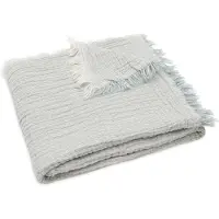Jollein Deken Wieg Jersey 75x100cm - Fringe Stripe Sea Green/Ivory - GOTS
