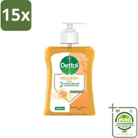 Dettol 15 x - Handzeep - Nourish - Honing & Vanille - 250 ml - Grootverpakking - Vaatwasstrips - Handzeep - Antibacteriële Handzeep - Handen Wassen - Handen Verzorgen - Huid Verzorgen