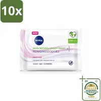 Nivea 10 x - Reinigingsdoekjes - Verzachtend - Droge Huid - Verwijdert Waterbestendige Make-up - 25 Doekjes - Wasstrips - Gezichtsreiniging - Droge Huid - Make-up Verwijderen - Amandelolie - Hydra Iq