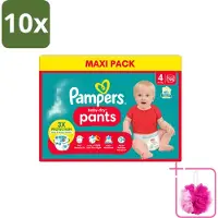 Pampers 10 x - Baby-Dry Pants - Luierbroekjes - Maat 4 (9-15 kg) - Extra Droog - 90 Luiers - Bulkverpakking - Baby luier - Douchemop - Droge luier