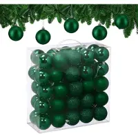 Famanu – Set van 50 glanzende kerstballen, Ø 6 cm, bruin, kunststof, feestelijke decoratie