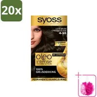Syoss 20 x - Oleo Intense 4-50 - Haarverf - Permanente Haarkleuring - Ijzig Bruin - Langdurige Kleur - Bulkverpakking - Haarkleuring - Douchemop - Ijzig Bruin