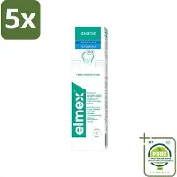 Elmex 5 x - Tandpasta - Sensitive Whitening - Triple Protection - 75 ml - Grootverpakking - Vaatwasstrips - Gevoelige Tanden - Tandpasta - Witte Glimlach - Mondgezondheid - Bacteriën Bestrijden