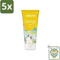 Weleda 5 x - Douchegel Aroma Shower Energy - 200 ml - Wasstrips - Douchegel Energie - Energieboost - Natuurlijke Douchegel - Aromatherapie - Energie Voor De Dag