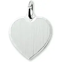 The Jewelry Collection Zilver Gerhodineerde Graveerhartje gediamanteerd 1304656