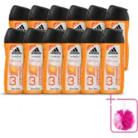 Adidas 12 x - 3-in-1 Douchegel - Adipower Maximum Performance -250 ml - Bulkverpakking - Adipower Douche en Shampoo - Douchemop - 2-in-1 douche en shampoo