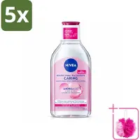 Nivea 5 x - Micellair Water - Essentials Verzachtend & Verzorgend - Voor droge huid - Met Amandelolie & Aminozuren - 400 ml - Bulkverpakking - Micellair water - Douchemop - Droge huid