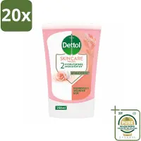 Dettol 20 x - Wasgel Navulling - Skincare - Rozenwater & Sheaboter - 250 ml - Wasstrips - Handen Reinigen - Antibacterieel Wasgel - Hygiëne - Handzeep Navulling - Rozenwater Wasgel