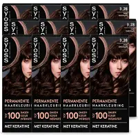 Syoss 12 x - Coloration 3-28 Pure Chocolade - Haarverf - Grijsdekking - Vermindert Haarbreuk - Voordeelverpakking - 12 stuks
