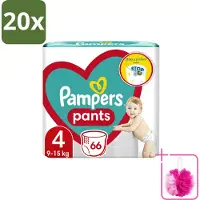 Pampers 20 x – Luierbroekjes – Pants Maat 4 – 66 Luiers - Bulkverpakking - Luier broekje - Douchemop - Luier voor baby