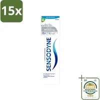 Sensodyne 15 x – Tandpasta – Gentle Whitening – 75 ml - Wasstrips - Gevoelige Tanden - Tandpasta - Witte Tanden - Fluoride - Tandgevoeligheid