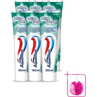 Aquafresh 6 x - Tandpasta - Verfrissende Reiniging - Menthol - 100 ml - Bulkverpakking - Tandpasta menthol - Douchemop - Verfrissende reiniging