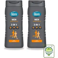 Odorex 2 x – Douchegel – For Men Sport Refresh – 300 ml - Grootverpakking - Vaatwasstrips - Douchegel Voor Mannen - Sportieve Douchegel - Frisse Douchegel - Citrusgeur - Verfrissend Douchegel