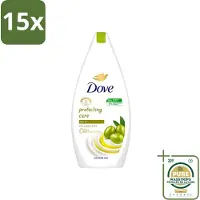 Dove 15 x Protecting Care - Douchegel - Olijfolie - Sulfaatvrij - 450 ml - Wasstrips - Douchegel - Olijfolie - Huidverzorging - Sulfaatvrije Douchegel - Hydraterende Crème