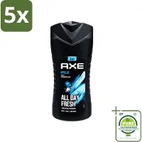 Axe 5 x - 3-in-1 Douchegel - Apollo - Sage & Cedarwoord - All Day Fresh - 400 ml - Grootverpakking - Vaatwasstrips - Douchegel - Lichaam - Gezicht - Haar - Salie