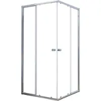 AICA douchecabine schuifdeur 90x90x195cm - 4mm EasyClean veiligheidsglas - hoekinstap - glanzend chroom