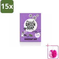 Marcel's Green Soap 15 x - Handzeep Bar - Lavendel & Rozemarijn - Zachte verzorging - 90 gr - Bulkverpakking - Handzeep bar - Douchemop - Natuurlijke handzeep