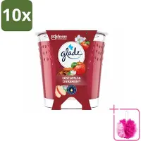 Glade 10 x - Geurkaars Cosy Appel Kaneel - 100% Raapzaadwas & Vegan - 112 g - Bulkverpakking - Geurkaars - Douchemop - Vegan