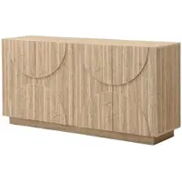 OKWISH Dressoir – Buffetkast – 160×40×80 cm – Met Meerdere Deuren En Vakken – Scandinavisch Design – Spaanplaat Lichtbruin – Met Gedempte Deursluitingen