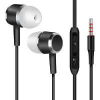 TCL 2x Bedrade oortjes - In Ear Oordopjes - Oortjes met Draad en Microfoon - Extra Bass - 3,5mm Jack Aansluiting - 120cm kabel - Zwart