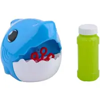 Eddy Toys Bubble Shark Machine Bellenblaasmachine - Speelfigurenset met Grappig Haaienontwerp - Inclusief Bellenblaasfles - Geschikt voor Jongens en Meisjes van 3-8 Jaar - 14,8x10,4x11 cm - Blauw