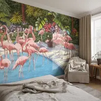 Coloray Vliesbehang - Groente Snellijm Behang - 250x104 cm - Exotische Scène Fotobehang Vlies - Hal behang Dieren - Muurschildering - Woonkamer behang